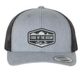 Trucker hat in grey with leather patch